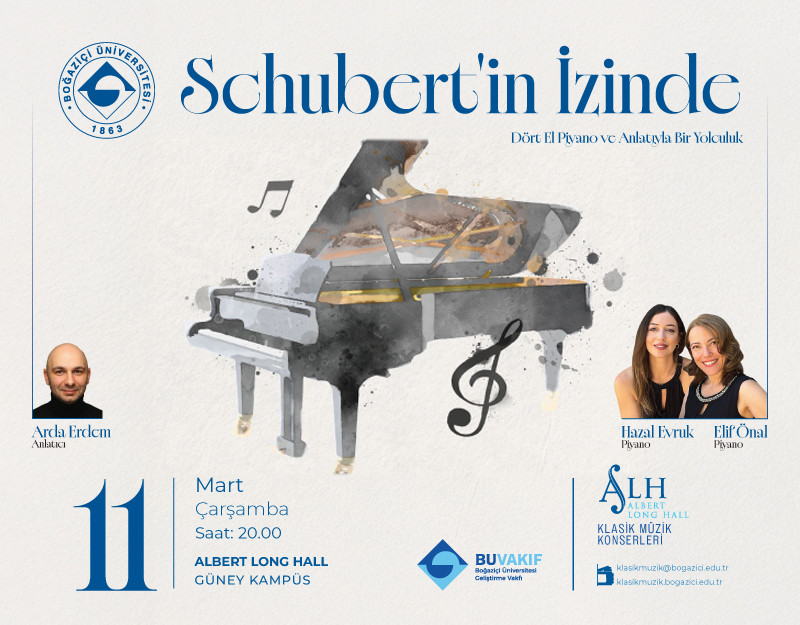 Öğrenci müzik topluluğu piyano dinletisi afişi